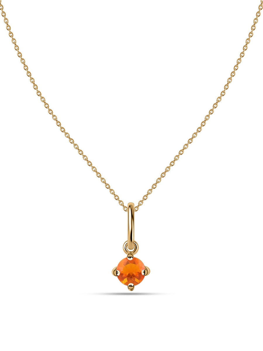 Natural Fire Opal Pendant With Chain