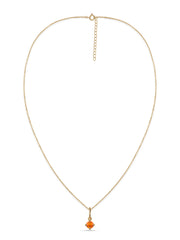 Natural Fire Opal Pendant With Chain