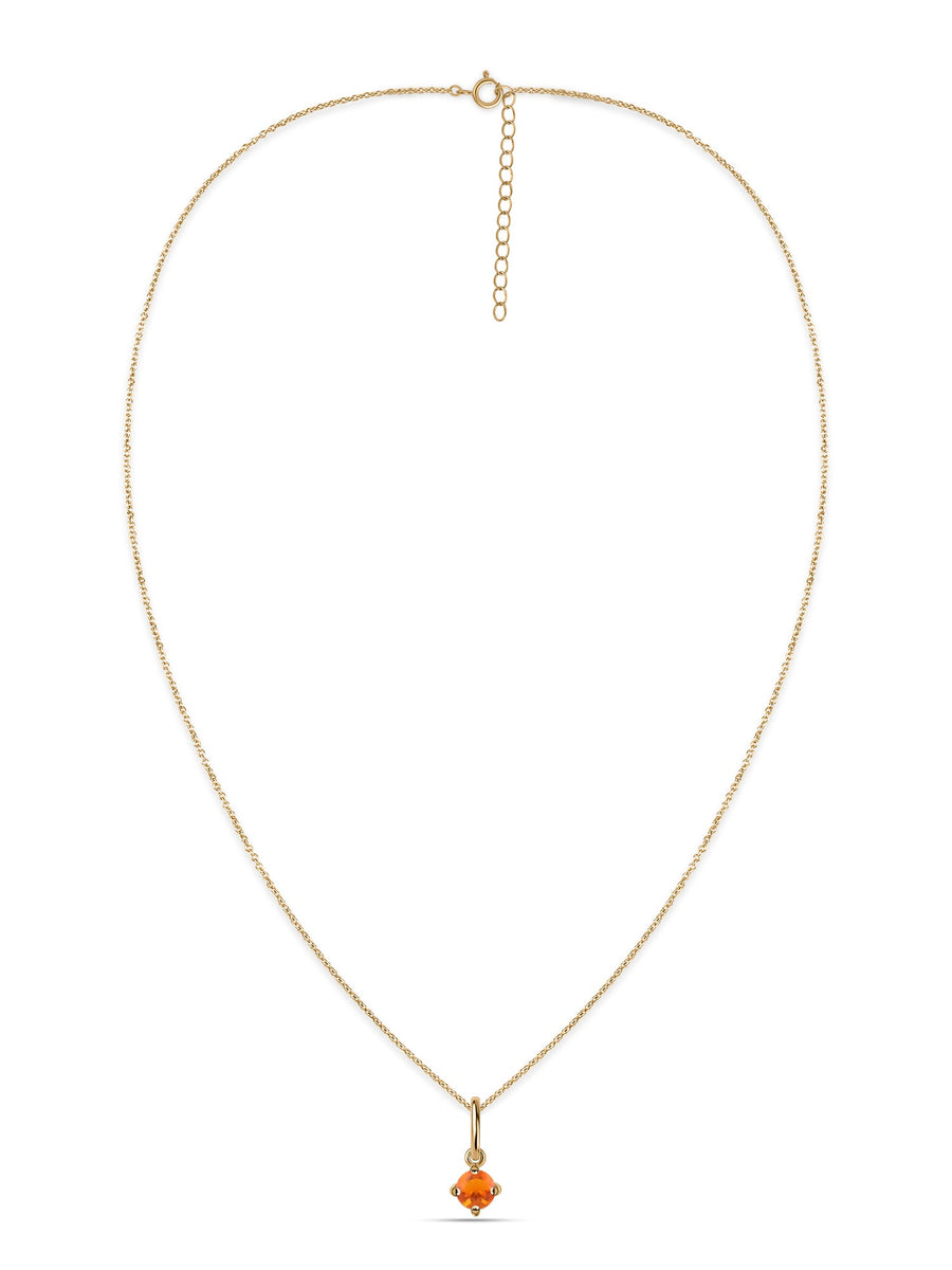 Natural Fire Opal Pendant With Chain