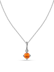 Natural Fire Opal Pendant With Chain