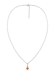 Natural Fire Opal Pendant With Chain