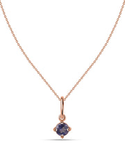 Iolite Gemstone Gold Pendant With Chain
