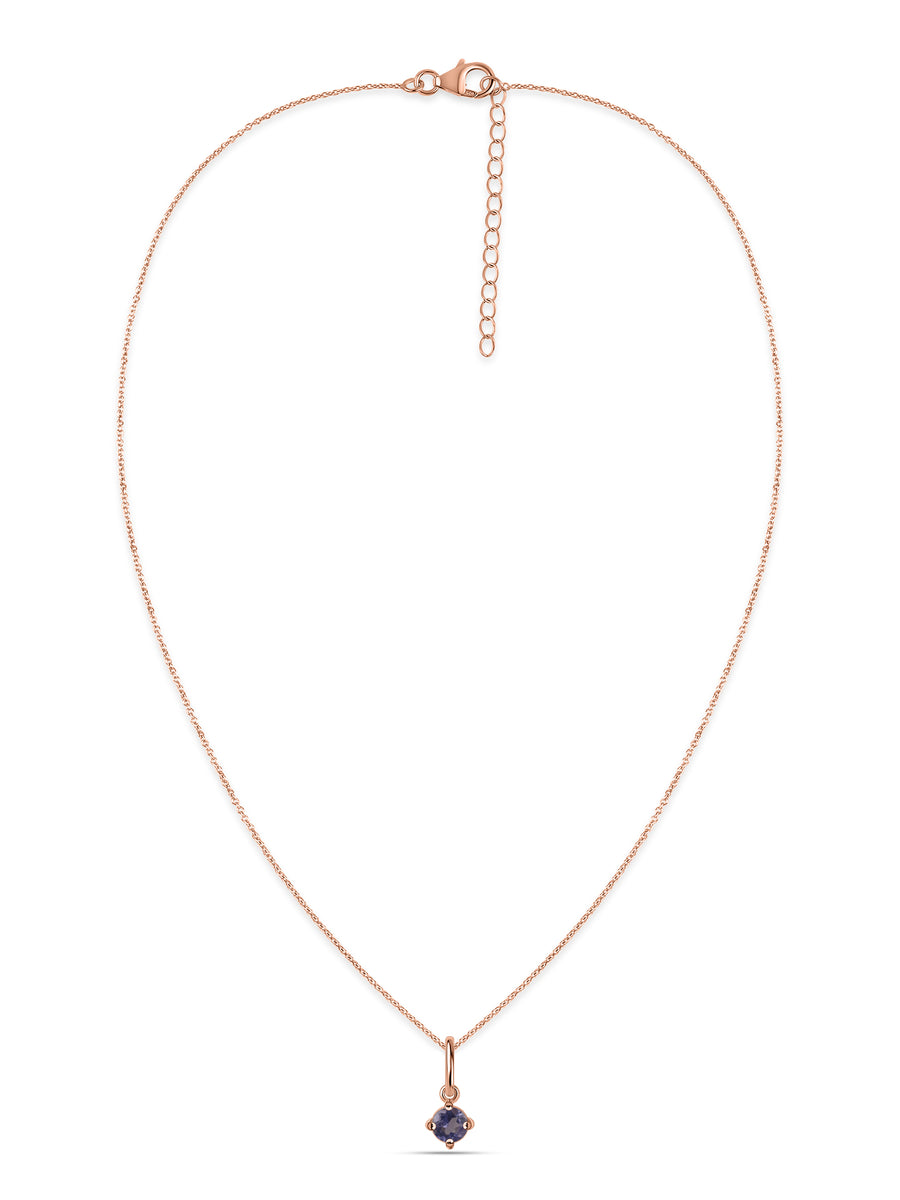 Iolite Gemstone Gold Pendant With Chain