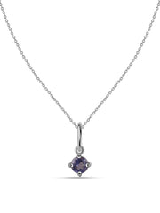 Iolite Gemstone Gold Pendant With Chain