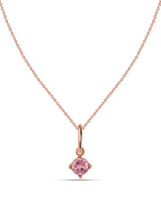 Pink Tourmaline Gold Pendant With Chain