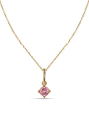 Pink Tourmaline Gold Pendant With Chain