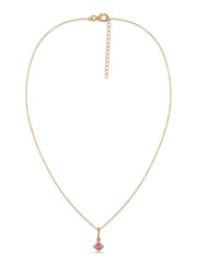 Pink Tourmaline Gold Pendant With Chain