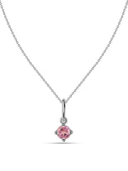 Pink Tourmaline Gold Pendant With Chain