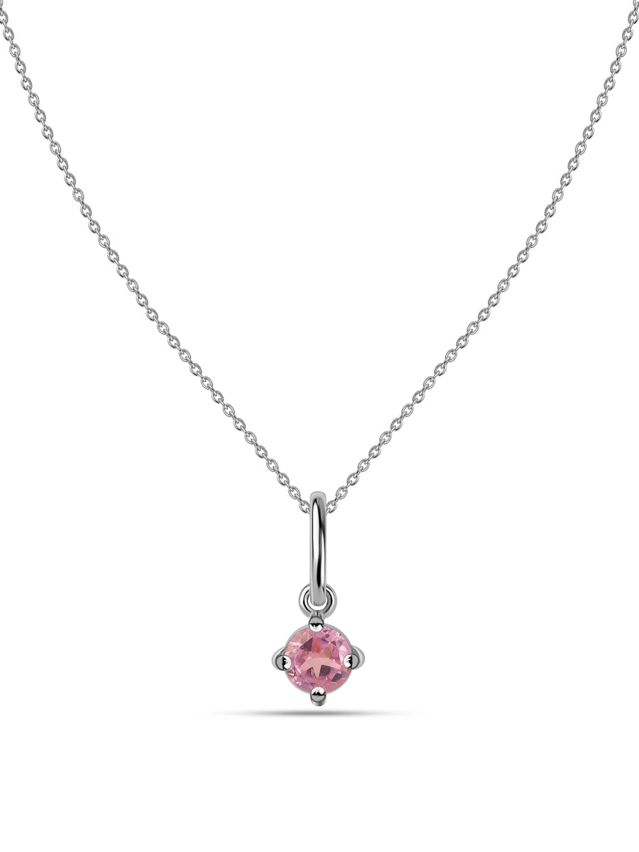 Pink Tourmaline Gold Pendant With Chain