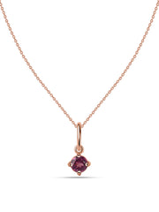 Rhodolite Gold Pendant With Chain