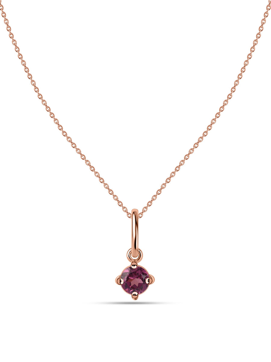 Rhodolite Gold Pendant With Chain