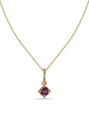 Rhodolite Gold Pendant With Chain
