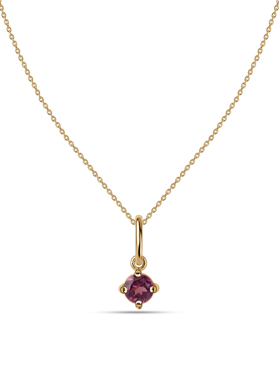 Rhodolite Gold Pendant With Chain