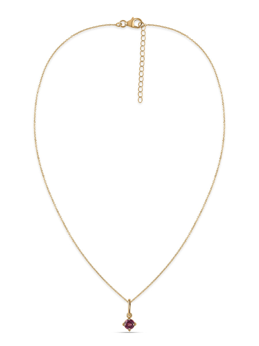Rhodolite Gold Pendant With Chain