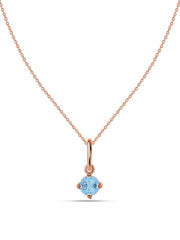 Natural Blue Topaz Gold Pendant With Chain