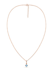 Natural Blue Topaz Gold Pendant With Chain