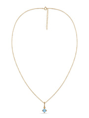 Natural Blue Topaz Gold Pendant With Chain