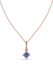 Natural Tanzanite Gold Pendant With Chain