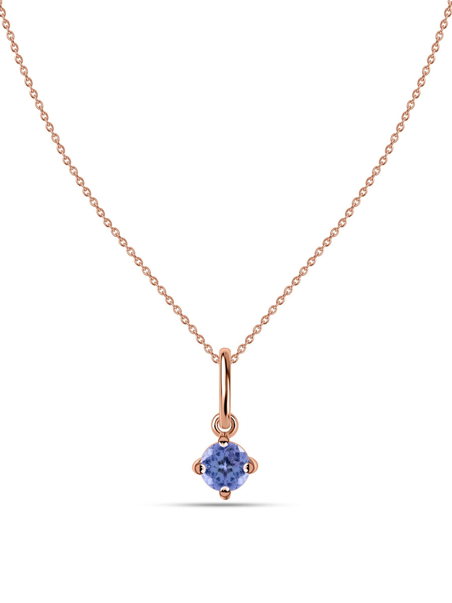 Natural Tanzanite Gold Pendant With Chain