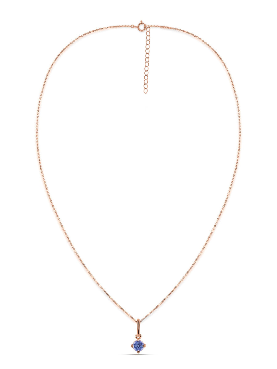 Natural Tanzanite Gold Pendant With Chain