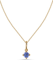 Natural Tanzanite Gold Pendant With Chain