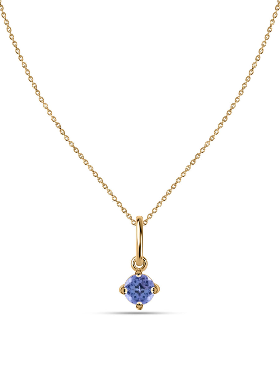 Natural Tanzanite Gold Pendant With Chain