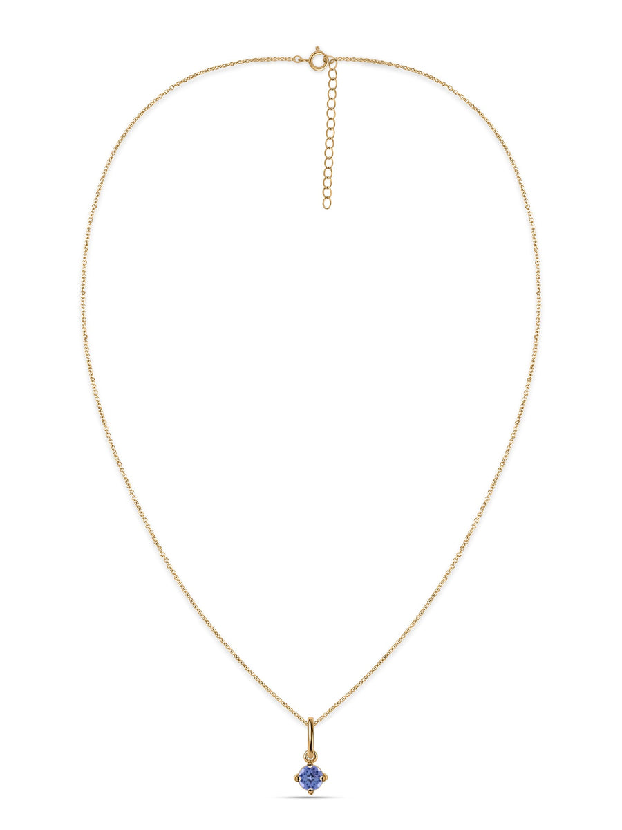 Natural Tanzanite Gold Pendant With Chain