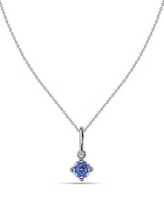 Natural Tanzanite Gold Pendant With Chain
