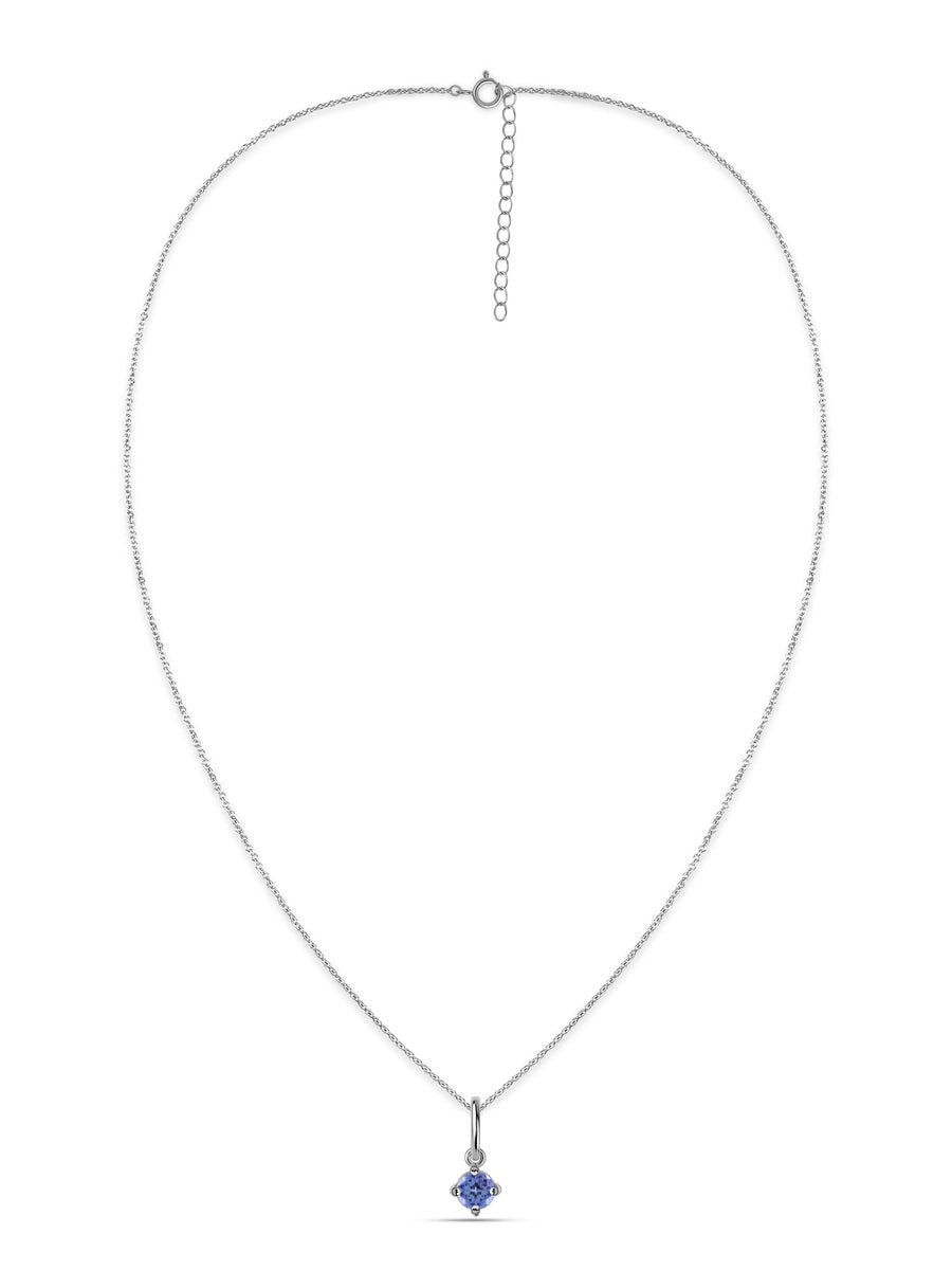 Natural Tanzanite Gold Pendant With Chain