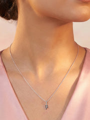 Midnight Leaf Black Spinel Silver Pendant