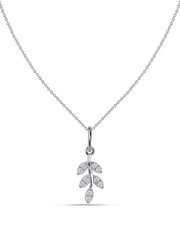 Leaf-Inspired Lab Diamond Gold Pendant With Chain