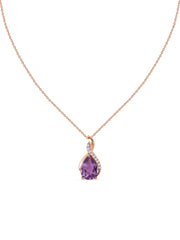 Sparkling Amethyst Pendant With Chain