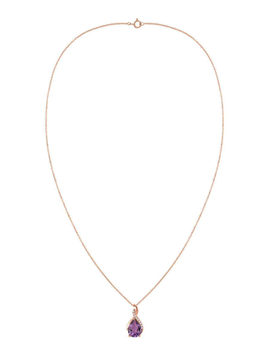 Sparkling Amethyst Pendant With Chain