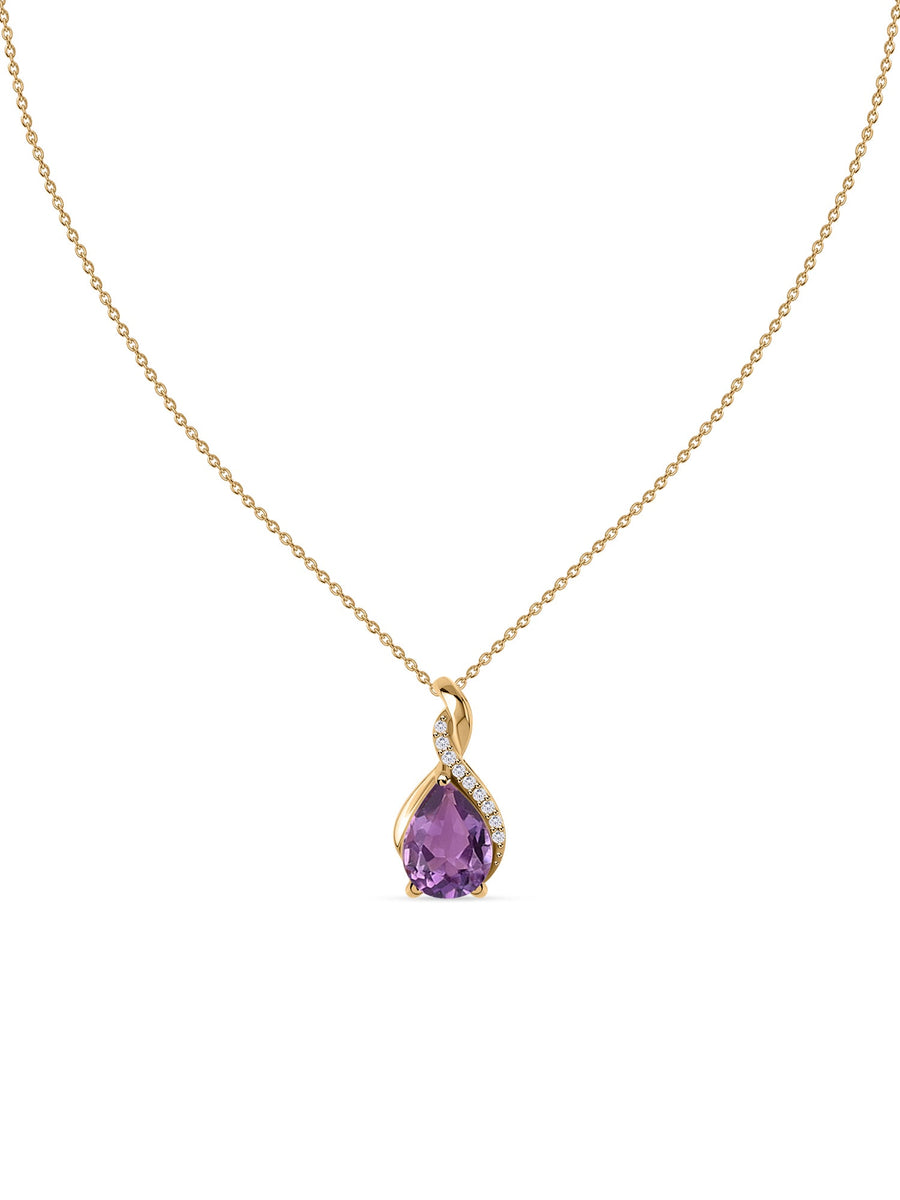 Sparkling Amethyst Pendant With Chain