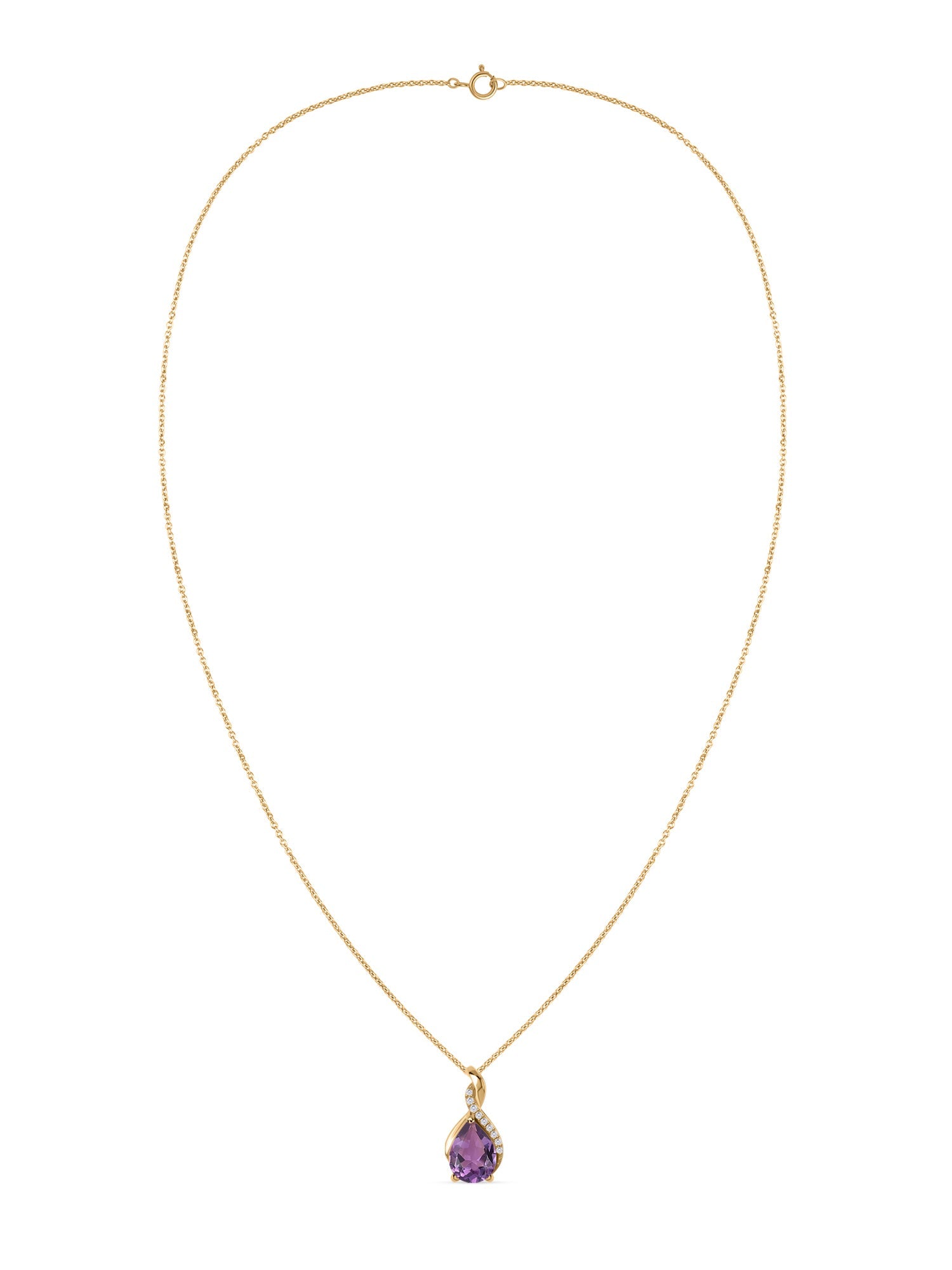 Sparkling Amethyst Pendant With Chain