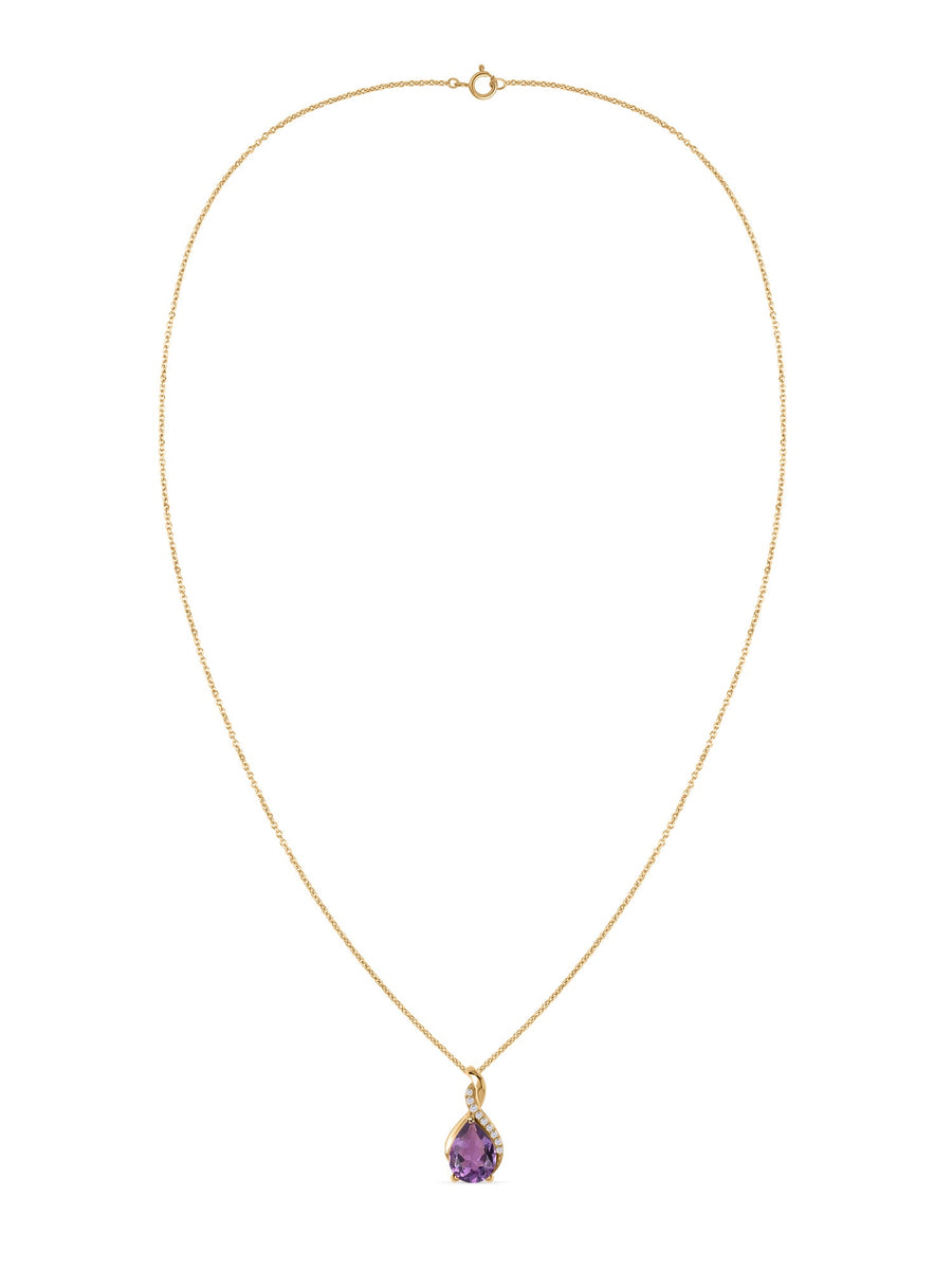 Sparkling Amethyst Pendant With Chain