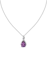 Sparkling Amethyst Pendant With Chain