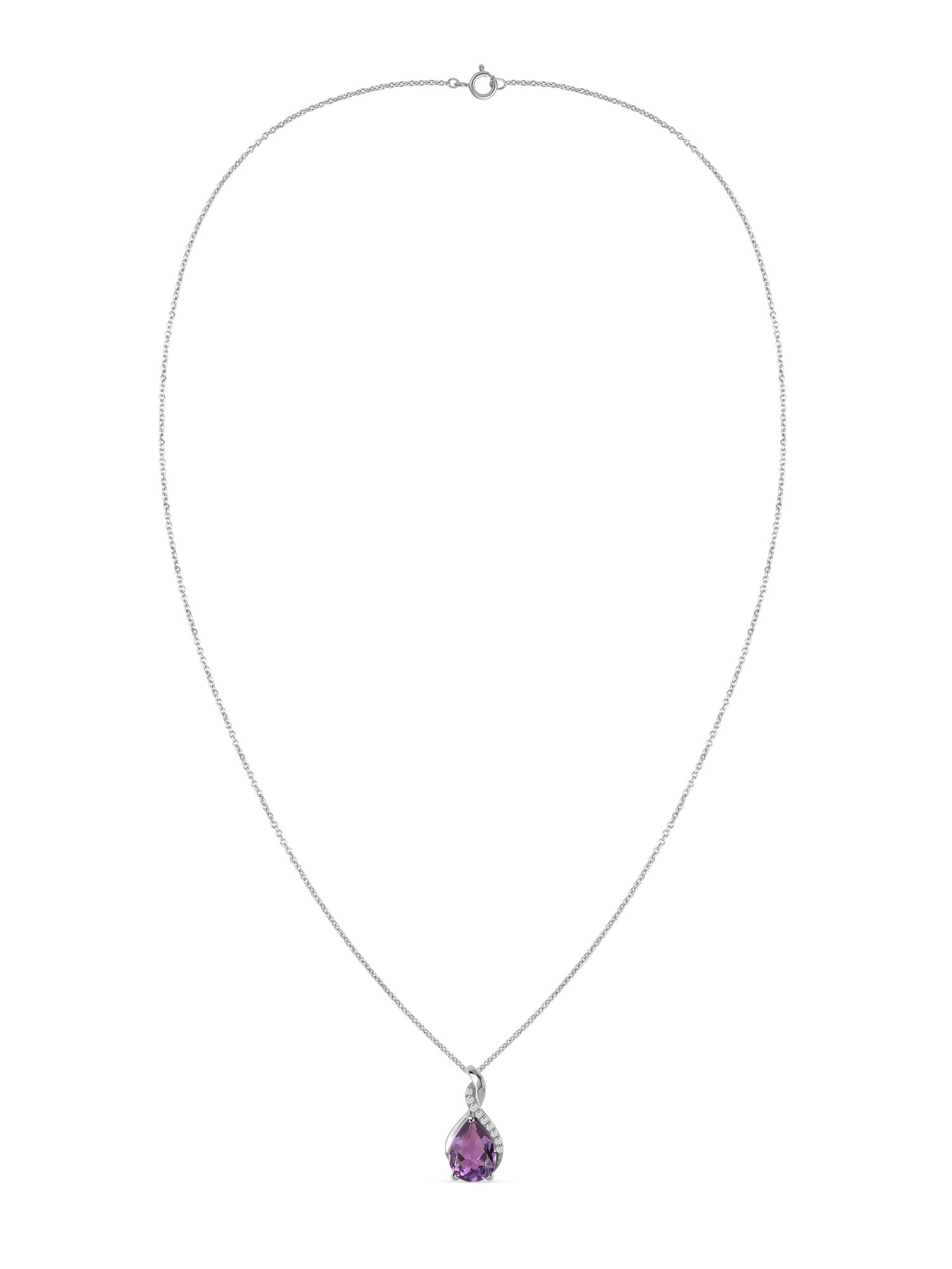 Sparkling Amethyst Pendant With Chain