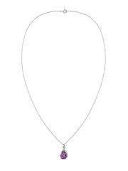 Sparkling Amethyst Pendant With Chain