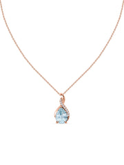Sparkling Aquamarine Pendant With Chain