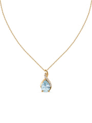 Sparkling Aquamarine Pendant With Chain