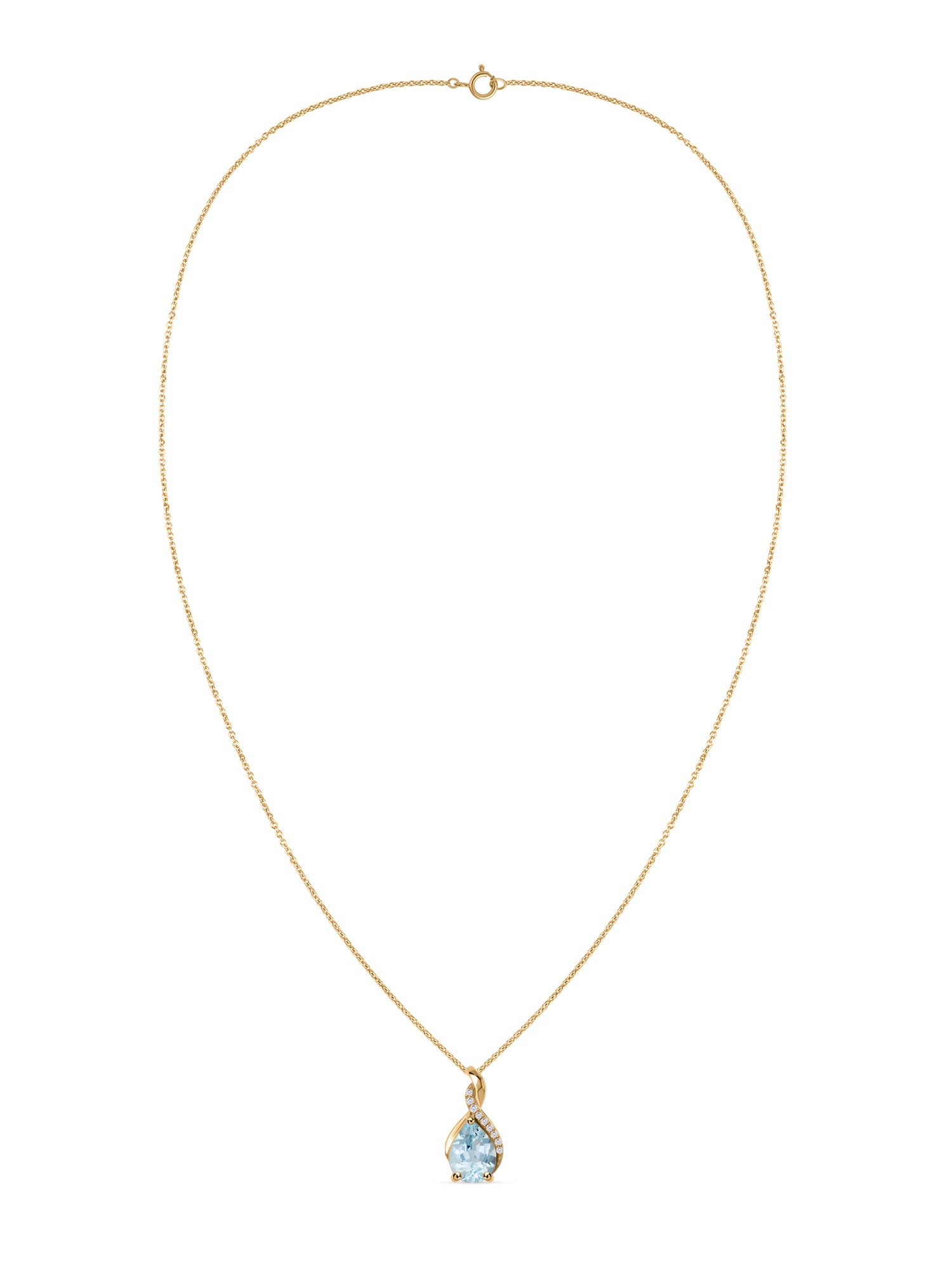 Sparkling Aquamarine Pendant With Chain