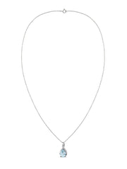 Sparkling Aquamarine Pendant With Chain