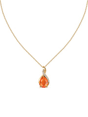 Sparkling Fire Opal Pendant With Chain