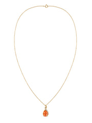 Sparkling Fire Opal Pendant With Chain