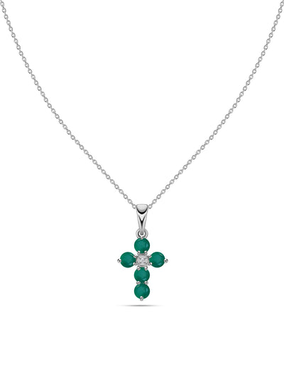 Emerald Grace Natural Emerald Silver Pendant