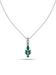 Verdant Leaf Zambian Emerald Silver Pendant