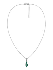 Verdant Leaf Zambian Emerald Silver Pendant