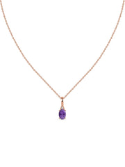 Natural Amethyst Gold Pendant With Chain