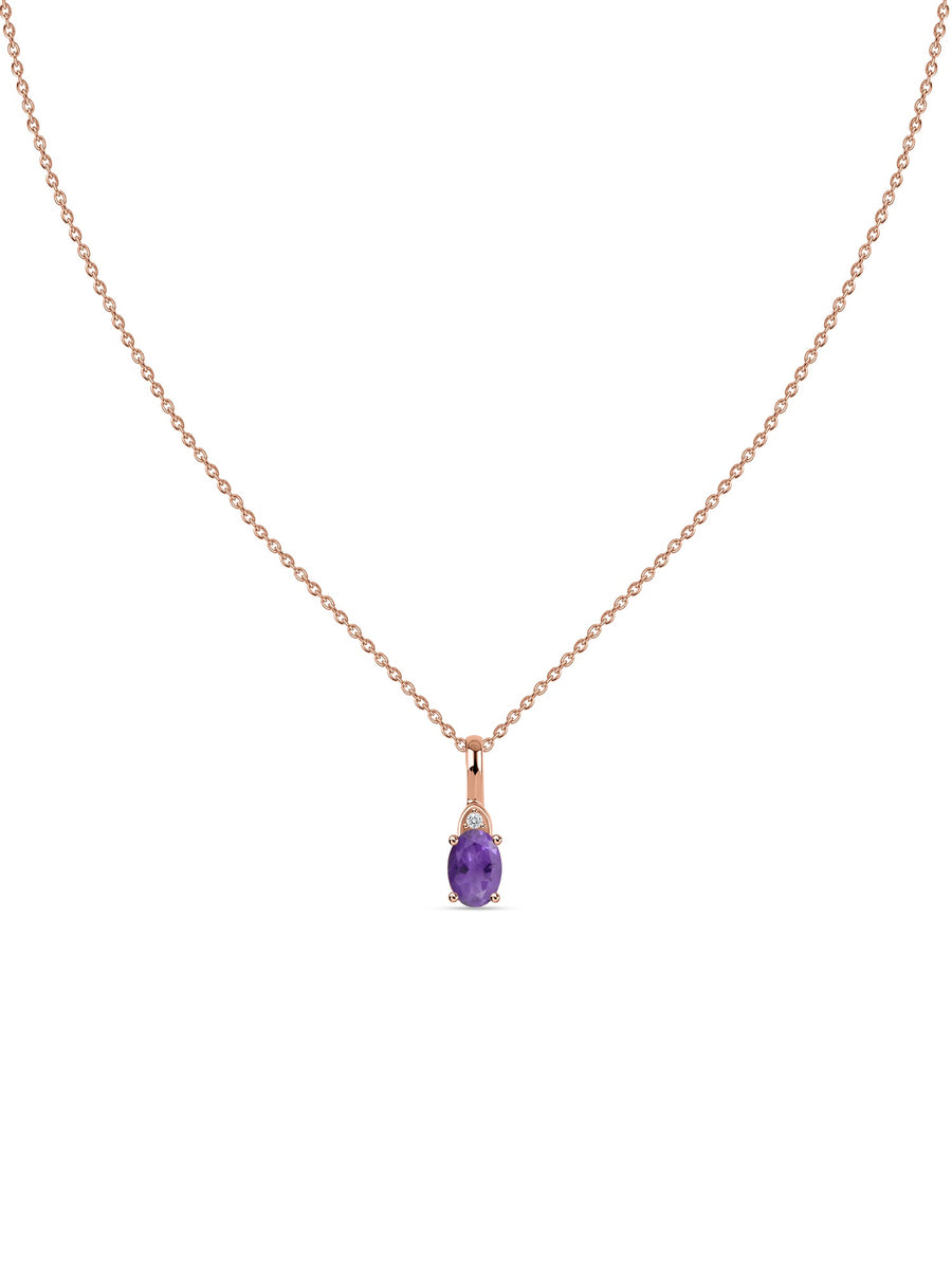 Natural Amethyst Gold Pendant With Chain
